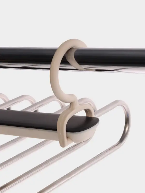 Вешалка для брюк многоуровневая, трансформер, 31.5&times;31&times;6 см, 6 уровней, чёрная