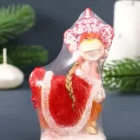 Свеча фигурная "Лошадка-снегурочка" 7х4,5х12,5 см, цв. красный