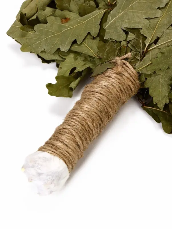 Веник для бани &laquo;Элитный&raquo;, дубовый, 55 см, с обмотанной ручкой, &laquo;Добропаровъ&raquo;