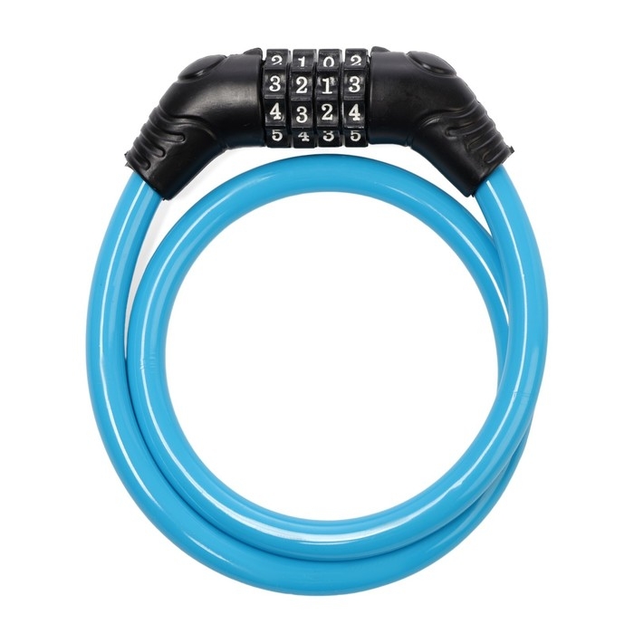 Замок навесной велосипедный LOCKLAND, кодовый, 10х650 мм, цвет голубой Замок навесной велосипедный LOCKLAND, кодовый, 10х650 мм, цвет голубой