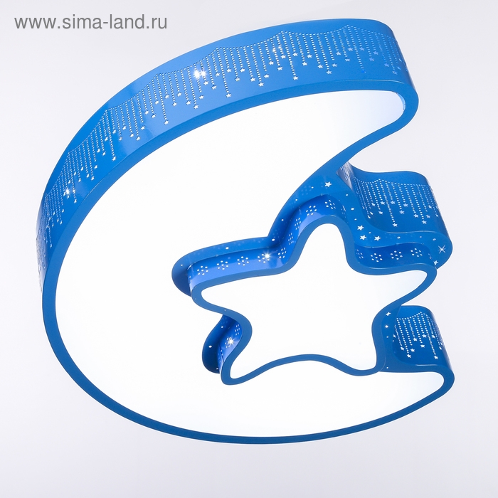 Люстра "Месяц со звездой" LED 3 режима 68Вт синий 50х54х13 см BayerLux