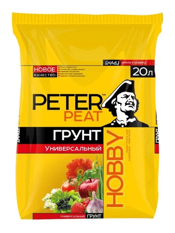Грунт Универсальный "PETER PEAT", линия Хобби, 20 л
