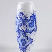 Ваза &laquo;Гжель на белом&raquo;, h=26 см, стекло