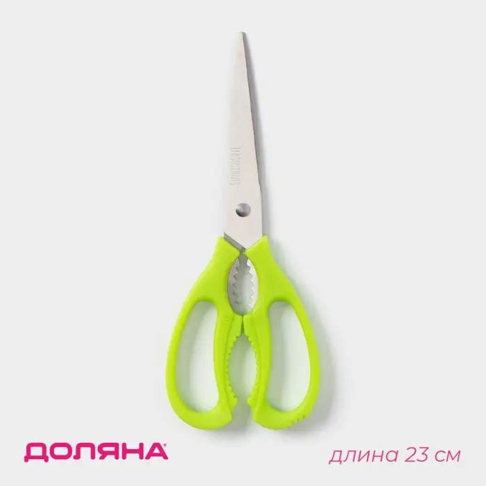 Ножницы кухонные Доляна &laquo;Саймон&raquo;, 23 см, зелёные