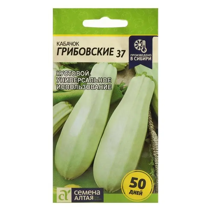 Семена Кабачок "Грибовские 37", Сем. Алт, ц/п, 2 г Семена Кабачок "Грибовские 37", Сем. Алт, ц/п, 2 г