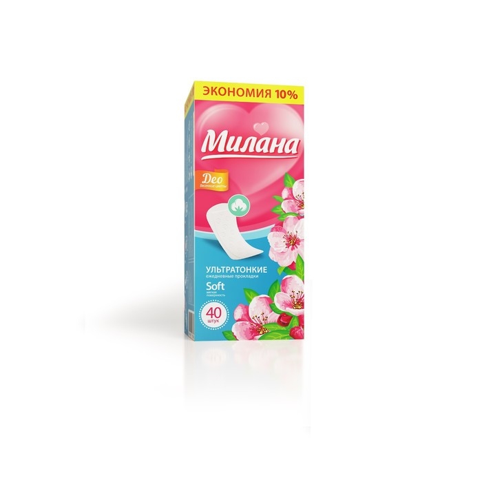Прокладки ежедневные &laquo;Милана&raquo; Ultra Deo Soft Цветы, 40 шт.