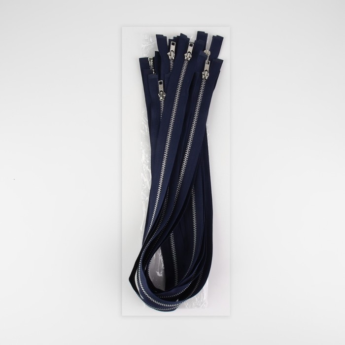 Молния металлическая, №5, разъёмная, замок автомат, 80 см, цвет тёмно-синий/никель, цена за 1 штуку Молния металлическая, №5, разъёмная, замок автомат, 80 см, цвет тёмно-синий/никель, цена за 1 штуку