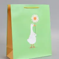 Пакет подарочный ламинированный "Ромашка" 26 х 12 х 32 см