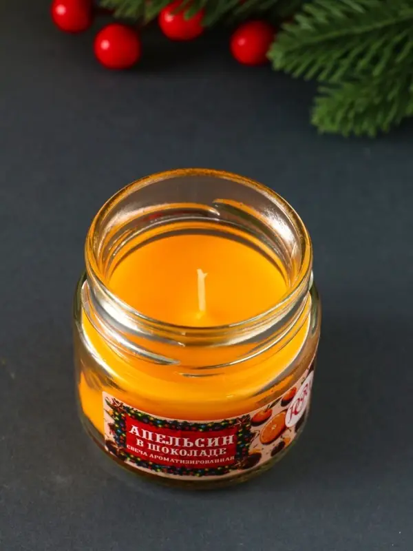 Ароматическая свеча в банке &laquo;Апельсин в шоколаде&raquo;, 100 мл, 14 ч