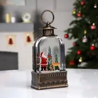 Светодиодная фигура &laquo;Фонарь с Дедом Морозом&raquo; 10.5&times;21&times;6.5 см, пластик, от батареек АААх3, USB, свечение тёплое белое