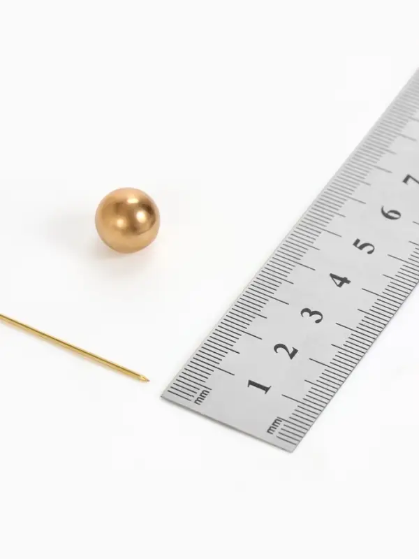 Основа &laquo;Брошь-игла&raquo; с шариком d=1.2 см (набор 5 шт.), L=7 см, площадка 1.5 см, цвет золото