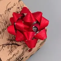 Подарочный Бант - звезда №7.5, с блестками, для упаковки подарков, набор 8 шт., МИКС