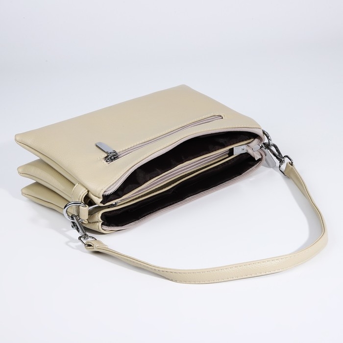 Сумка кросс-боди на молнии, цвет бежевый
