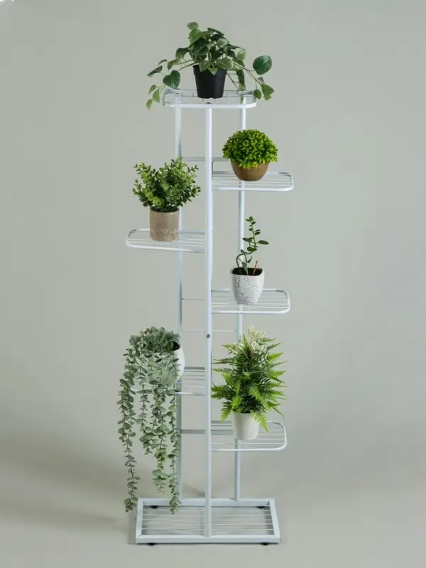 Подставка для цветов Greengo, 7 полок, 43&times;22&times;126 см, напольная, металл, белая