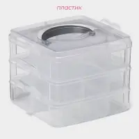 Органайзер для мелочей Доляна, пластик, 3 яруса, 18 ячеек, 15&times;15&times;12 см, МИКС
