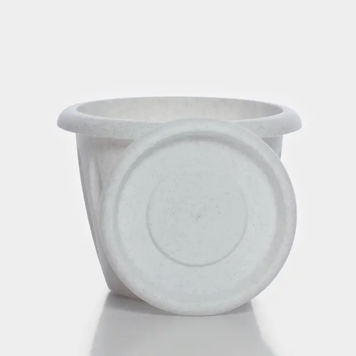 Горшок для цветов с поддоном &laquo;Фелиция&raquo;, 1.8 л, d=17.7 см, h=13.6 см, пластиковый, мраморный