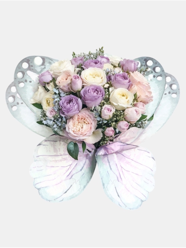 Бумага фигурная для букетов «Крылья бабочки», сиренево-мятный, 52×56 см, набор 10 шт. Бумага фигурная для букетов «Крылья бабочки», сиренево-мятный, 52×56 см, набор 10 шт.