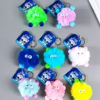 Брелок для ключей на кольце &laquo;Пушистик с ушками&raquo;, мягкий, на сумку, рюкзак, 10 см, МИКС