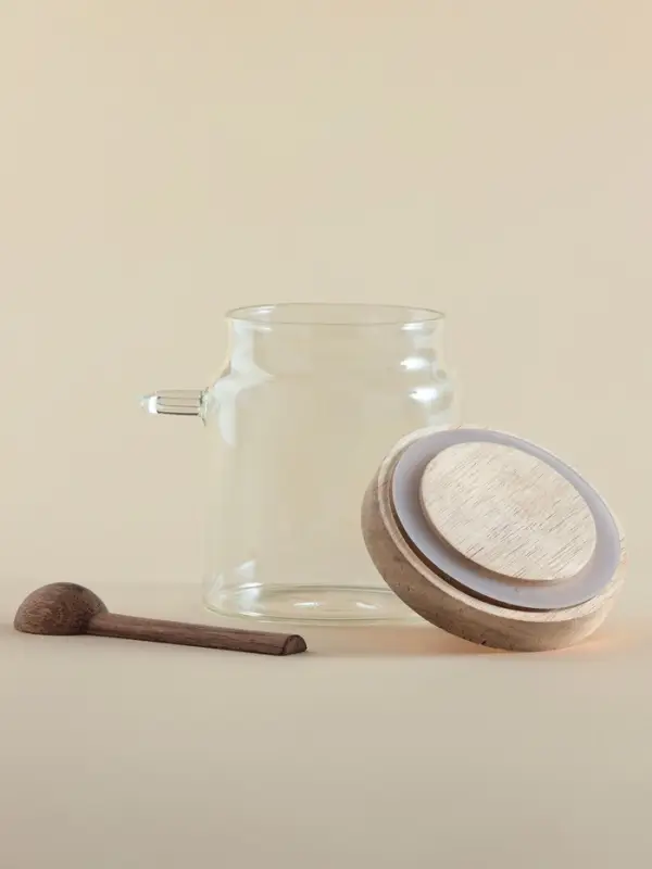 Банка для сыпучих продуктов SL Home &laquo;Южная акация&raquo;, 400 мл, 10.5&times;9&times;13 см, с ложкой, стекло, прозрачная