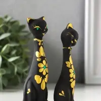 Набор фигурок 2 шт. керамика &laquo;Love - коты&raquo;, 11 см, черный