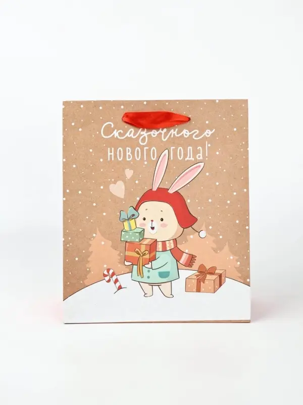 Набор новогодних пакетов &laquo;Новогодний праздник&raquo;, 5 шт., 23&times;27&times;11.5 см