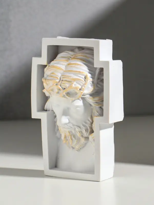 Панно настенное &laquo;Бюст Иисуса объёмный&raquo;, 14.5&times;10&times;4.5 см, белый