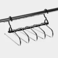 Вешалка для брюк многоуровневая, трансформер, 30.5&times;32&times;7.5 см, 5 уровней, прозрачная чёрная