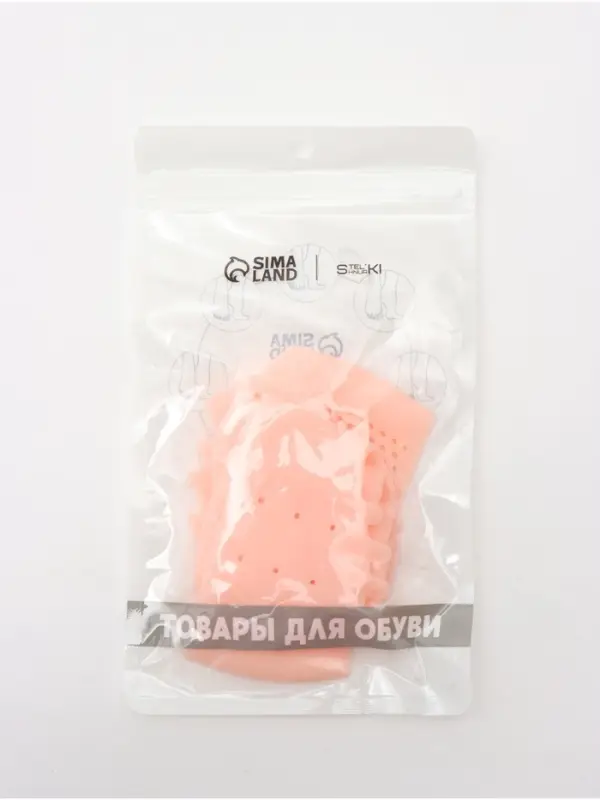 Корректоры - разделители для пальцев ног, на манжете, дышащие, 4 разделителя, силиконовые, 8&times;7 см, пара, бежевые