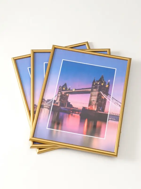 Фоторамка для фото "Vivo" 30х40 см,  набор 3 шт, (пластиковый экран), золото