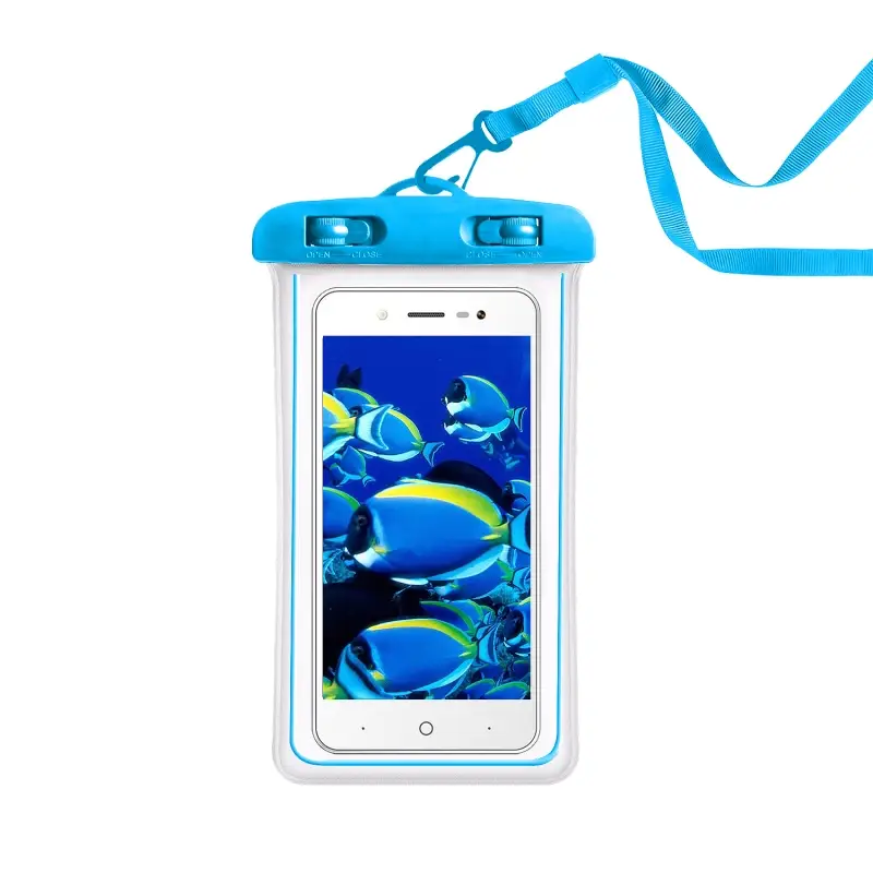 Чехол влагоустойчивый max 6,7 Чехол влагоустойчивый max 6,7" светящийся голубой