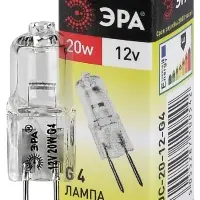 Лампа накаливания галогенная G4-JC-20W-12V (галоген, капсула, 20Вт, нейтр, G4) (100/1000/35000)