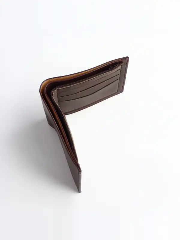 Портмоне мужское без застёжки, отдел для карт, монет, коричневое