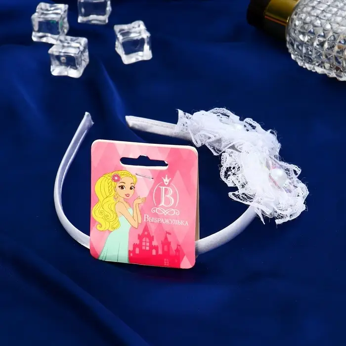 Ободок для волос «Николь», кружева ромашки, 1 см, белый Ободок для волос «Николь», кружева ромашки, 1 см, белый