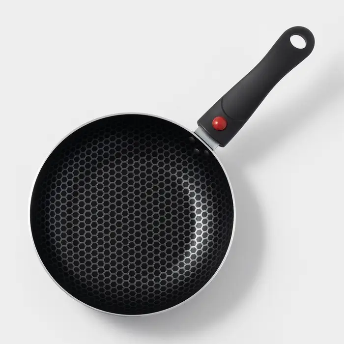 Сковорода Forever, d=20 см, стеклянная крышка, съёмная ручка, антипригарное покрытие, алюминий, чёрная