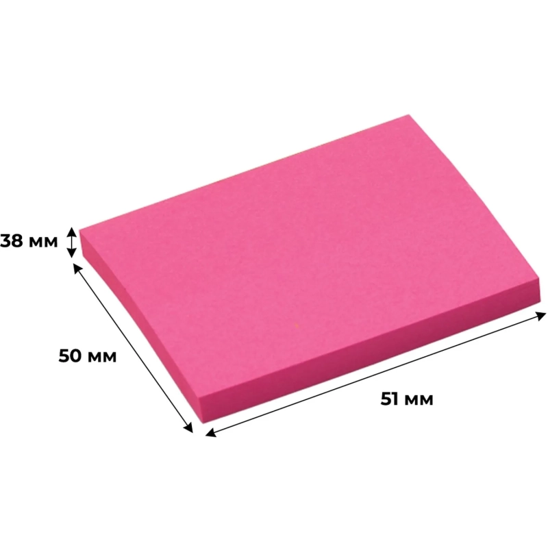 Стикеры с клеев. краем 38х51, неон, 4 цвета  50х4