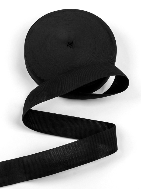 Резинка вязанная 50мм 40±2м чёрный АУ Резинка вязанная 50мм 40±2м чёрный АУ