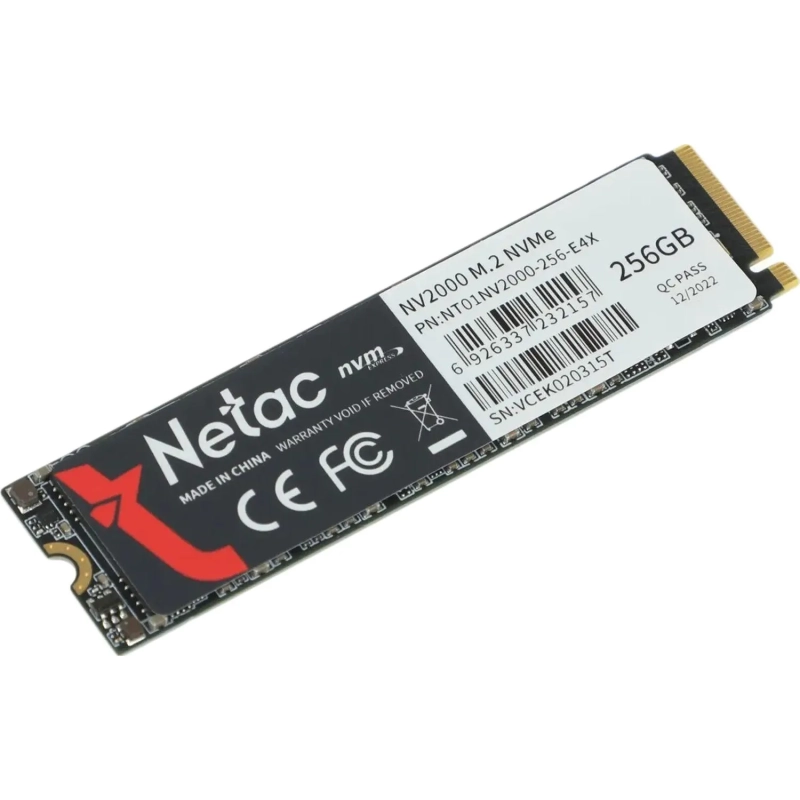 SSD накопитель Netac PCIe 3.0 x4 256GB NV2000 M.2 2280(NT01NV2000-256-E4X)