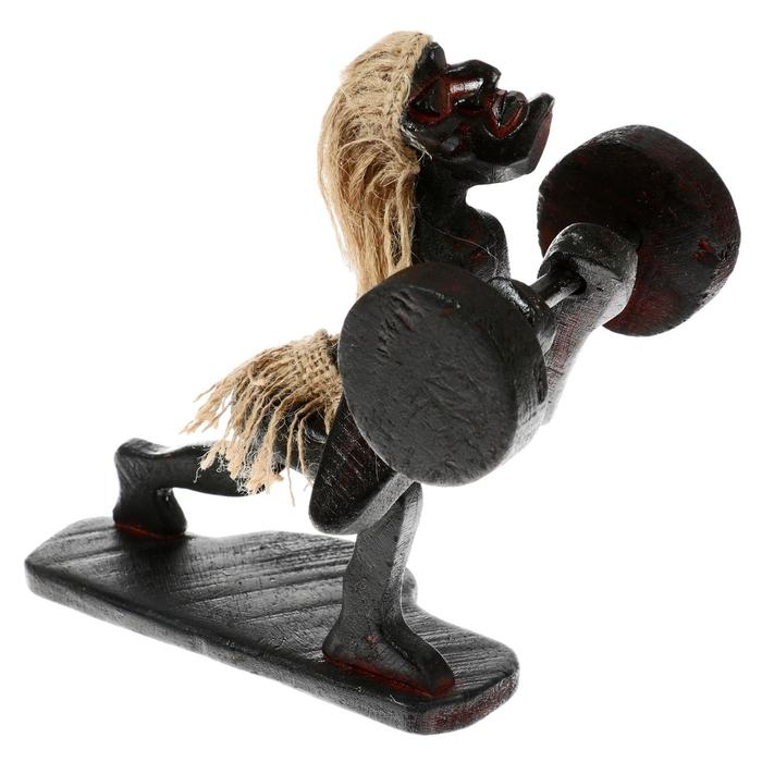 Сувенир «Абориген-штангист», 10×11×19 см, дерево Сувенир «Абориген-штангист», 10×11×19 см, дерево