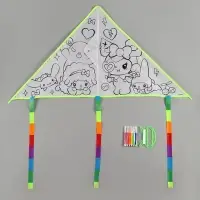 Воздушный змей - раскраска Funny toys &laquo;Кролик и друзья&raquo;, 80 см, 6 фломастеров