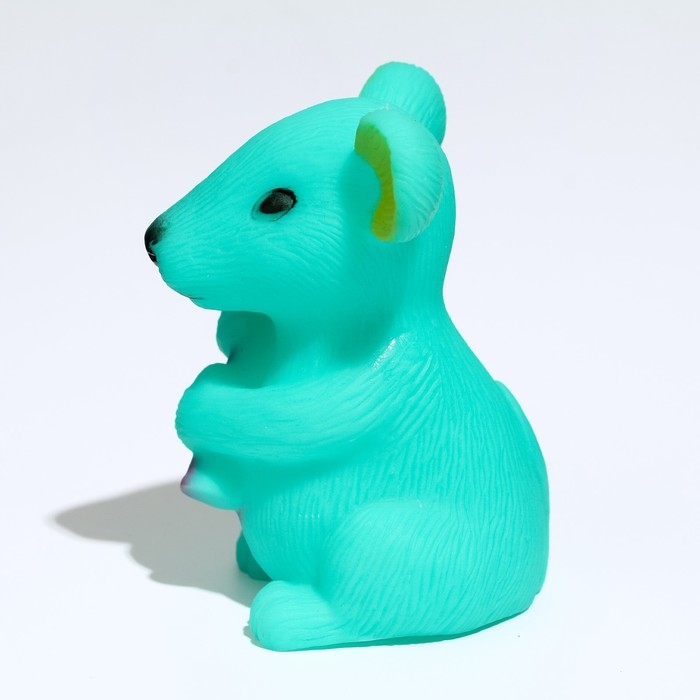 Игрушка пищащая Игрушка пищащая "Мышь" для собак, 9 см, бирюзовая