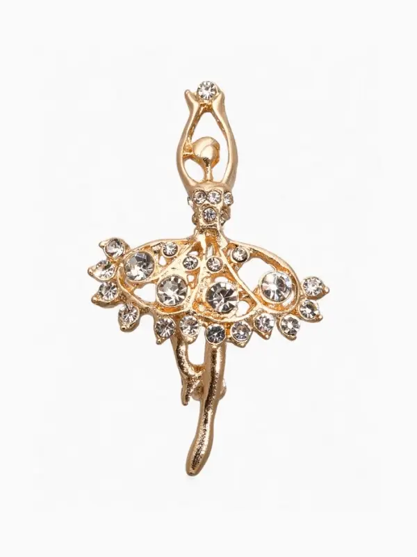 Брошь &laquo;Балерина&raquo;, ан лер, белая в золоте