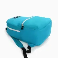 Рюкзак молодёжный на молнии, с карманом, однотонный, размер 29&times;12&times;39 см, голубой