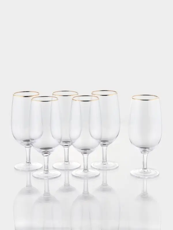 Набор бокалов для пива Набор бокалов для пива "Руно" на ножке, 550 мл, 6 шт, р-р 1й шт 20,1х6,3 см