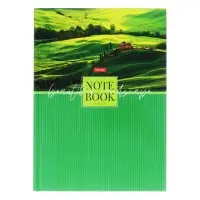 Бизнес-блокнот твердая обложка А4, 120 листов "Зелёные долины", глянцевая ламинация, 5-цветный блок, блок 65 г/м2
