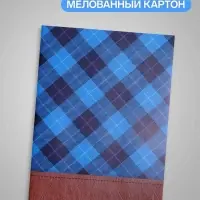 Тетрадь А4, 96 листов в клетку, Calligrata &laquo;Синяя шотландка&raquo;, серые листы