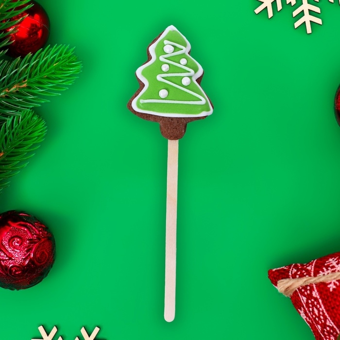 Новый год. Мини печенье шоколадное на палочке Новый год. Мини печенье шоколадное на палочке "Новогоднее" 15г 60шт (2блх30шт)