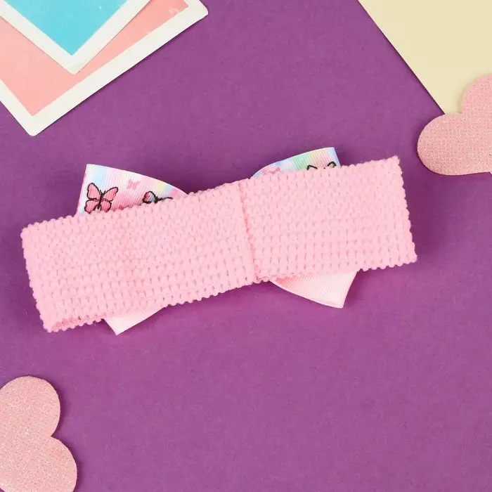 Повязка для волос Повязка для волос "Выбражулька" бабочки классик, 16х3 см, розовый
