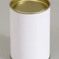 Тубус белый 73&times;110 мм (90 мм внутренняя высота), картон, металлическая крышка