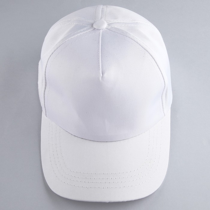 Кепка женская однотонная, цвет белый, х/б, р-р- 54