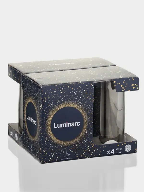 Набор стаканов Luminarc &laquo;Сияющий графит&raquo;, 330 мл, 4 шт., стекло, серый